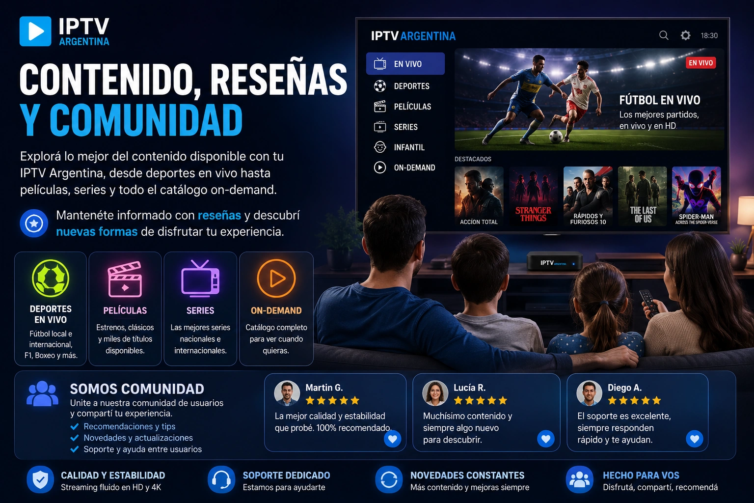 Contenido, Reseñas y Comunidad